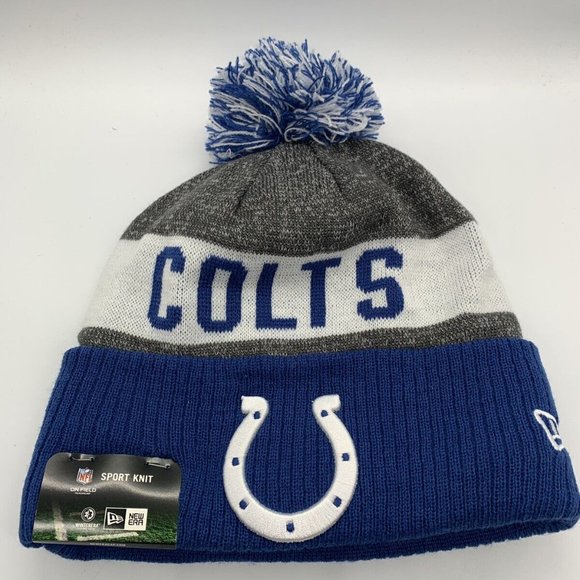 lndianapolis Colt Pom Pom Knit‎ New Era Hat Beanie Cap - Picture 1 of 3